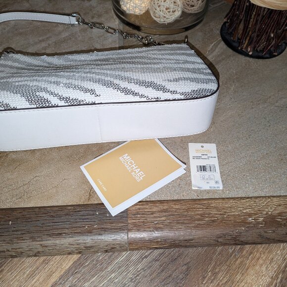 NWT Michael Kors Empire Silver Chain Pouchette - Picture 6 of 8